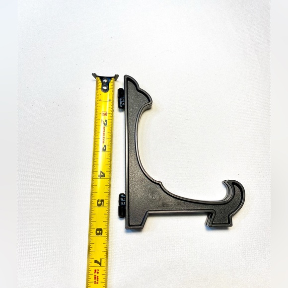 Vtg plastic Plate Picture Display Stands, Folding Easel Style 6” Set of 4 Black - Picture 2 of 5